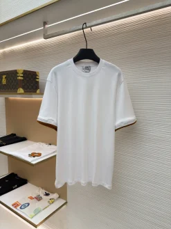 HERMES T-shirts & Vests Cotton (White-Brown) S-XL A1020260613008179