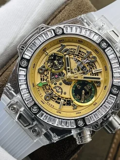 Alternative view of HUBLOT Big Bang Automatic 411JX4802RT (Yellow Dial) 45mm HB B150202606040332679