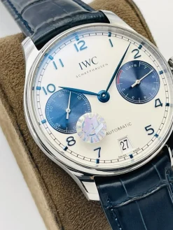 Alternative view of IWC Portugieser Automatic (White-Blue Dial) 42mm ZF B150202606040445679