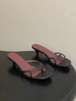 Alternative view of KHAITE Sandals & Mules Leather (Black-Burgundy) EU35-39 B50202606031658119