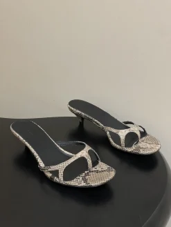 Alternative view of KHAITE Sandals & Mules Snake Print Leather (White-Black) EU35-39 B50202606031660119