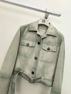 Alternative view of LOEWE Coats & Jackets Sheepskin (Light green) S-M-L A070202606010136349