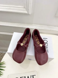 Alternative view of LOEWE Flats & Loafers Leather (Burgundy) EU35-39 B60202606031661119