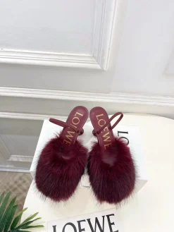 Alternative view of LOEWE Pumps & Heels Fur-Leather (Burgundy) EU35-39 B60202606031664119