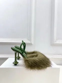 LOEWE Pumps & Heels Leather-Fur (Green-Brown) EU35-39 B60202606031663119