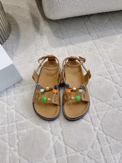 Alternative view of LOEWE Sandals & Mules Leather (Brown-Black-Multi) EU35-39 B80202606031693129