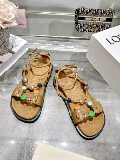 LOEWE Sandals & Mules Leather (Brown-Multi) EU35-41 B20202606031668109