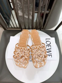 LOEWE Sandals & Mules Leather (Brown-White) EU35-41 B10202606031694109