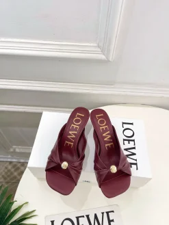 Alternative view of LOEWE Sandals & Mules Leather (Burgundy) EU35-39 B40202606031695109