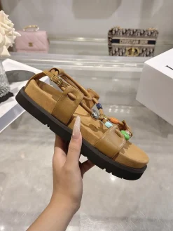 LOEWE Sandals & Mules Leather-Suede (Brown-Multi) EU35-40 B60202606031707119