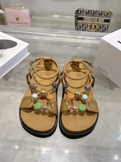 Alternative view of LOEWE Sandals & Mules Leather-Suede (Brown-Multi) EU35-40 B60202606031707119