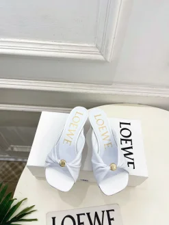 Alternative view of LOEWE Sandals & Mules Leather (White-Black) EU35-39 B40202606031679109