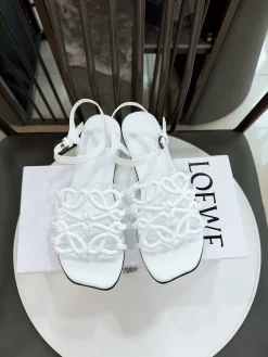 LOEWE Sandals & Mules Leather (White-Black) EU35-41 B10202606031701109