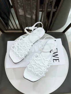 Alternative view of LOEWE Sandals & Mules Leather (White-Black) EU35-41 B10202606031701109