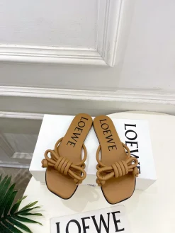 LOEWE Slides & Slippers Leather (Brown-Black) EU35-39 B40202606031728109