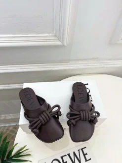 Alternative view of LOEWE Slides & Slippers Leather (Brown) EU35-39 B70202606031726119