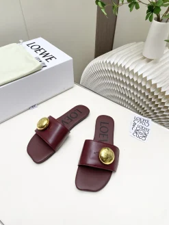Alternative view of LOEWE Slides & Slippers Leather (Burgundy) EU34-41 B30202606031729109