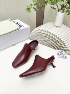 Alternative view of LOEWE Slides & Slippers Leather (Burgundy) EU34-41 B60202606031709119