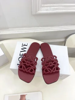 LOEWE Slides & Slippers Leather (Burgundy) EU35-39 B30202606031712109