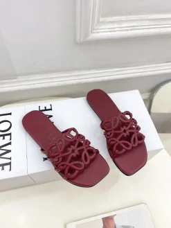 Alternative view of LOEWE Slides & Slippers Leather (Burgundy) EU35-39 B30202606031712109