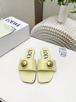 LOEWE Slides & Slippers Leather (Light Yellow) EU34-41 B30202606031730109