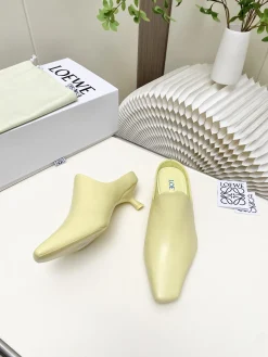 Alternative view of LOEWE Slides & Slippers Leather (Light Yellow) EU34-41 B60202606031718119