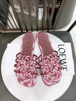 LOEWE Slides & Slippers Leather (Red-White) EU35-41 B10202606031736109