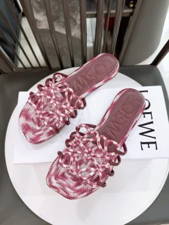 Alternative view of LOEWE Slides & Slippers Leather (Red-White) EU35-41 B10202606031736109