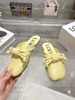 Alternative view of LOEWE Slides & Slippers Leather (Yellow) EU35-41 B30202606031738109