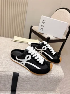 LOEWE Slides & Slippers Suede-Nylon (Black-White-Brown) EU35-46 B10202606031746109