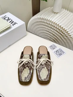 Alternative view of LOEWE Slides & Slippers Suede-Snakeskin (Brown-Beige) EU35-41 B60202606031747119