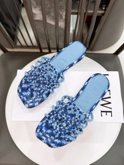 Alternative view of LOEWE Slides & Slippers Textile (Blue-White-Black) EU35-41 B10202606031743109