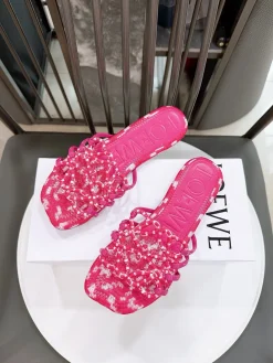 Alternative view of LOEWE Slides & Slippers Textile (Pink-White) EU35-41 B10202606031735109