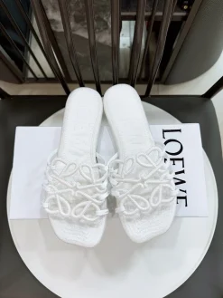LOEWE Slides & Slippers Textile (White) EU35-41 B10202606031748109