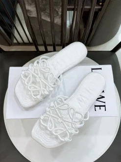 Alternative view of LOEWE Slides & Slippers Textile (White) EU35-41 B10202606031748109