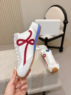 LOEWE Sneakers & Trainers Leather-Suede (White-Red-Blue-Brown) EU35-46 B10202606031759109