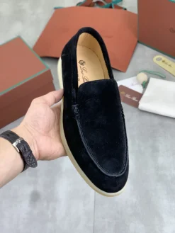 Alternative view of LORO PIANA Flats & Loafers Suede (Black-White) EU38-45 B60202606031766119