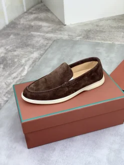 LORO PIANA Flats & Loafers Suede (Brown-White) EU38-45 B60202606031767119