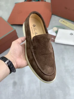 Alternative view of LORO PIANA Flats & Loafers Suede (Brown-White) EU38-45 B60202606031767119