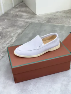 LORO PIANA Flats & Loafers Suede (Light Gray-Cream) EU38-45 B60202606031770119