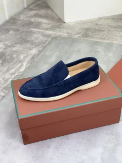 LORO PIANA Flats & Loafers Suede (Navy-White) EU38-45 B60202606031769119