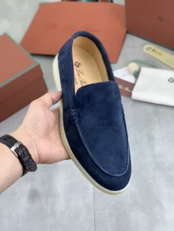 Alternative view of LORO PIANA Flats & Loafers Suede (Navy-White) EU38-45 B60202606031769119