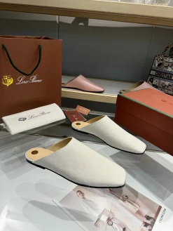 Alternative view of LORO PIANA Slides & Slippers Canvas (White) EU35-41 B50202606031814119