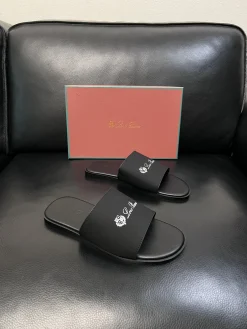 Alternative view of LORO PIANA Slides & Slippers Leather (Black) EU38-46 A8020260603179299