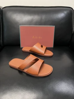 Alternative view of LORO PIANA Slides & Slippers Leather (Brown) EU38-46 A8020260603179999