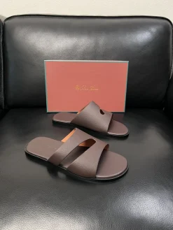 Alternative view of LORO PIANA Slides & Slippers Leather (Brown) EU39-44 A8020260603179899