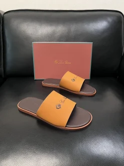 Alternative view of LORO PIANA Slides & Slippers Leather (Brown-Tan) EU39-44 A8020260603180299
