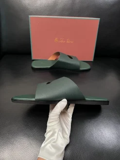 LORO PIANA Slides & Slippers Leather (Dark Green) EU39-44 A8020260603180699