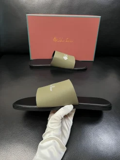 LORO PIANA Slides & Slippers Leather (Green-Black) EU39-44 A8020260603178499