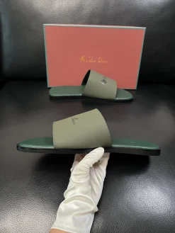 LORO PIANA Slides & Slippers Leather (Green-Dark Green) EU39-44 A8020260603178099